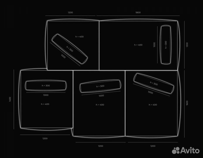 Диван 3600х2800 мм