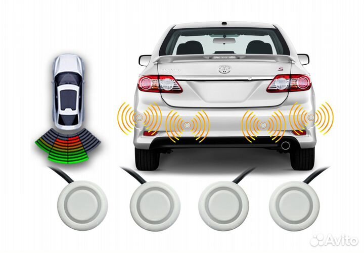 Парковочный радар для android магнитол 4 датчика