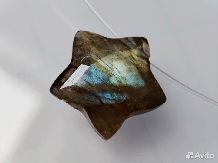 Лабрадорит звёздочка кулон на леске
