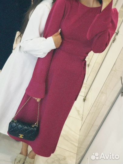 Розовое платье на завязках