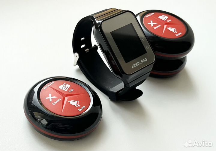 Кнопка вызова официанта и часы. Премиум комплект