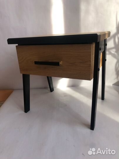 Тумба прикроватная в стиле лофт со смолой