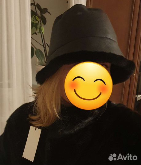 Шапка панама женская, натуральная овчина