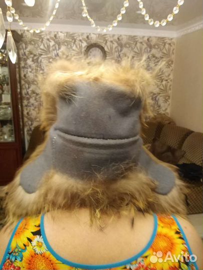 Шапка меховая зимняя мужская(волк)