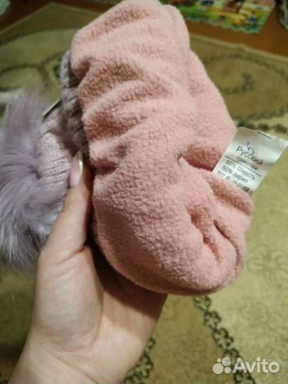 Шапка теплая на девочку 3-5 лет