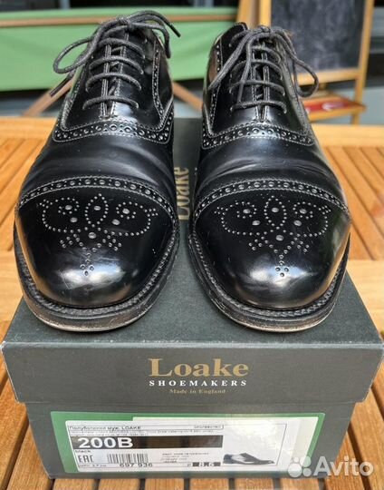 Туфли мужские черные Loake дерби (8.5 UK)