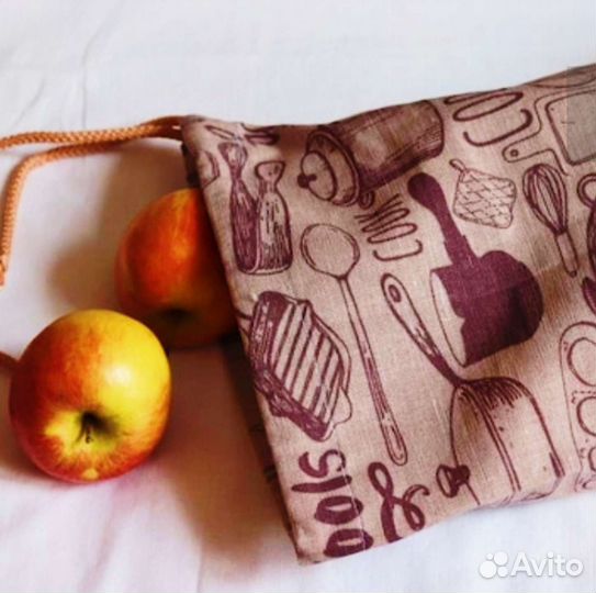 Льняные мешочки для хранения, набор из 6 шт, новые