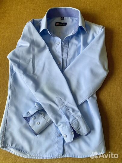 Рубашка голубая для мальчика 122