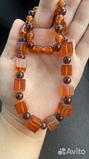 Бусы янтарь