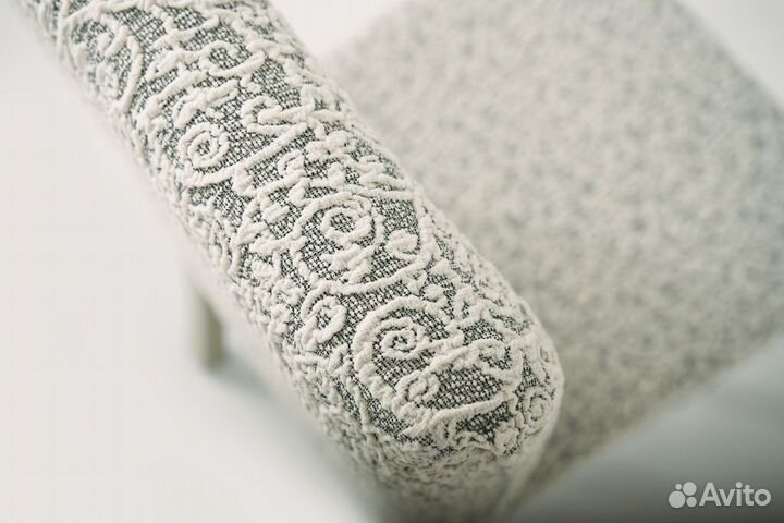 Чехлы на стулья со спинкой на кухню 4 шт, Кремовый