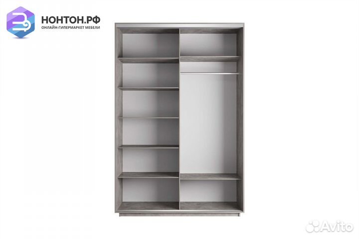 Шкаф-купе 2-х дверный Нонтон фото №1013 / бетон