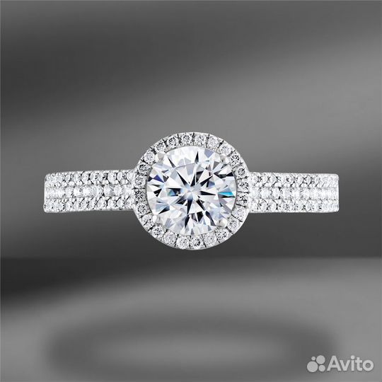 Золотое кольцо с бриллиантами 1.06Ct