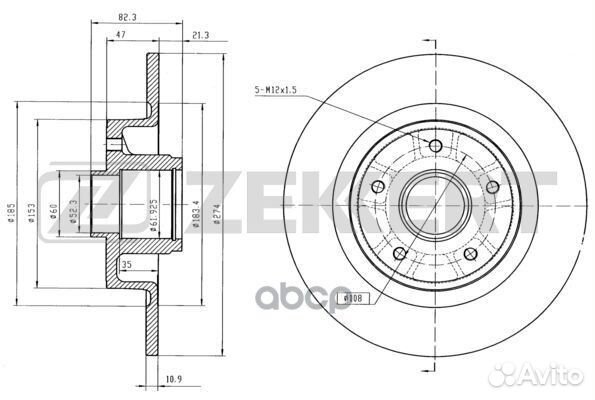 Диск торм. зад. Renault Scenic II 05- Laguna I