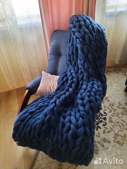 Плед вязаный 100 шерсть