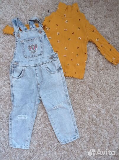 Джинсовый комбинезон для девочки 86