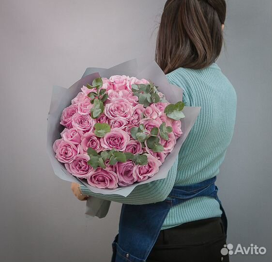 Розы розовые букет