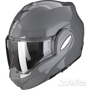 Шлем Scorpion Exo-Tech Evo Solid с логотипом, серы