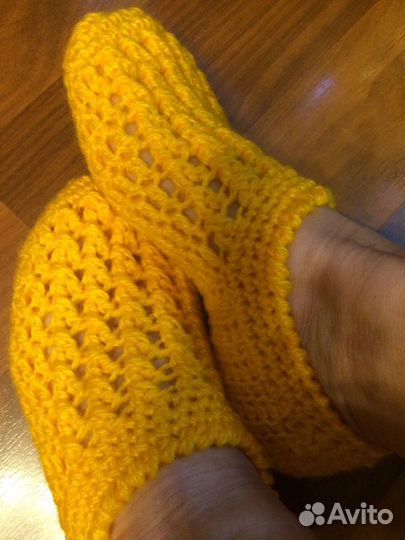 Вязанные тапочки-следки, пинетки