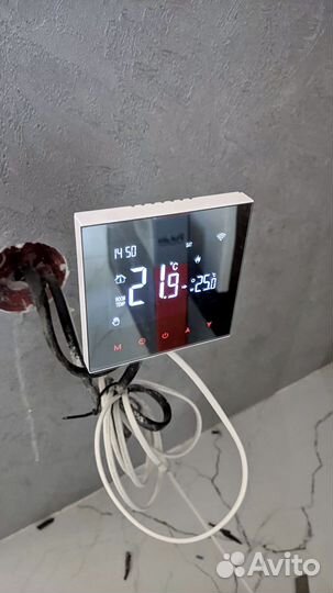 Умный терморегулятор черный для теплого пола WiFi