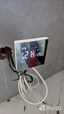 Умный терморегулятор черный для теплого пола WiFi