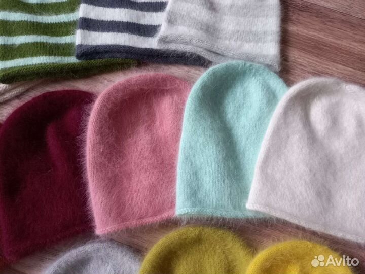 Шапка бини из пуха норки (базовая шапка).Руч.работ