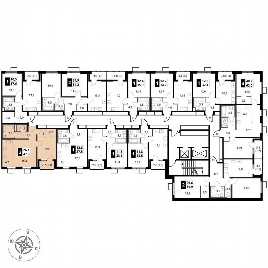 1-к. квартира, 47,9 м², 18/18 эт.
