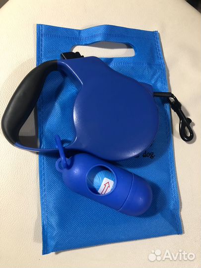 Поводок рулетка новая с контейнером и пакетами