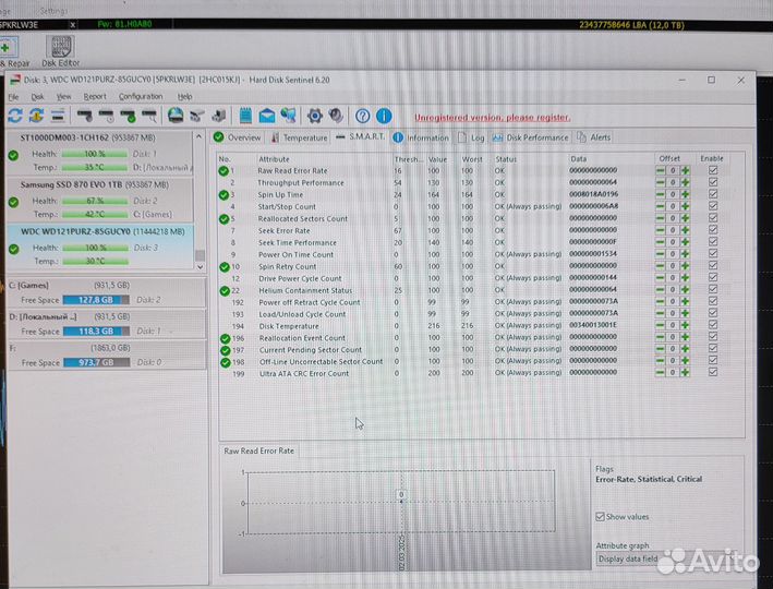 WD Purple 12tb оригинал wd121purz sc ha710
