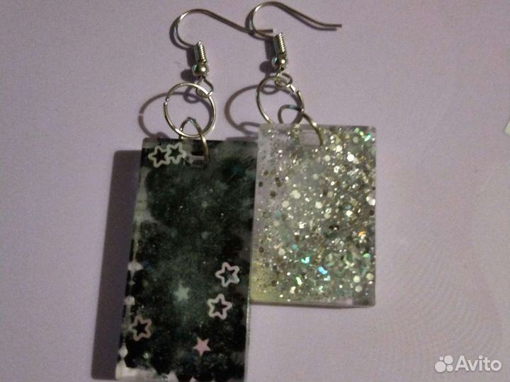 Серьги из эпоксидной смолы