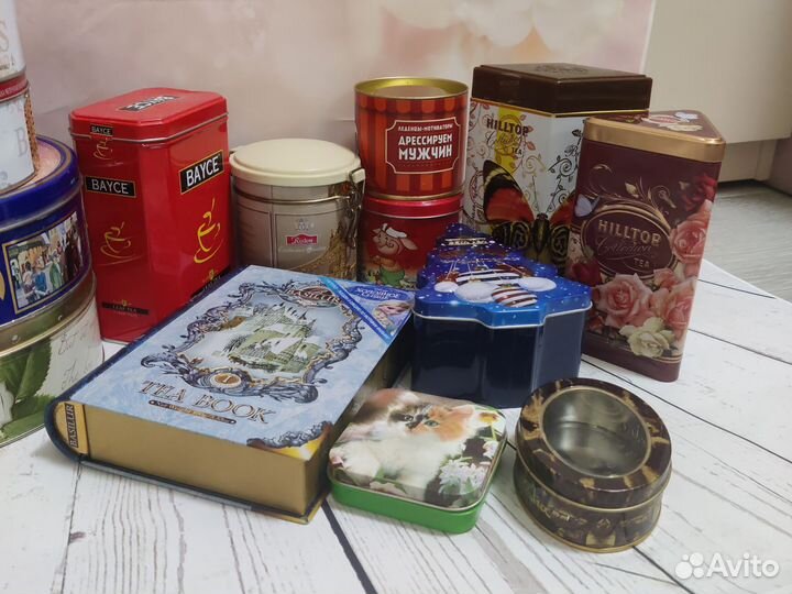 Жестяная банка из-под чая печенья 3 шт