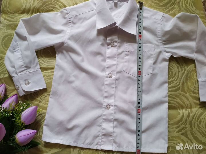 Рубашка белая для мальчика 104 длинный рукав