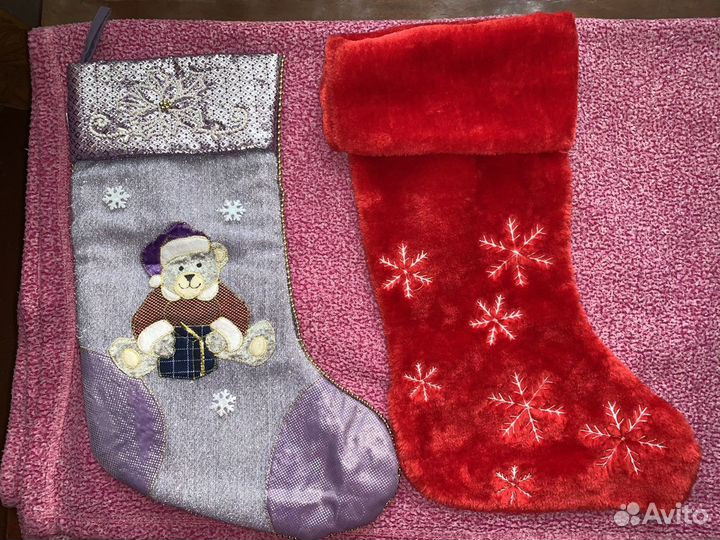 Новогодний, рождественский носок, сапог