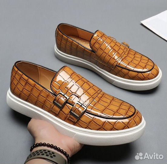 Слипоны мужские кожаные