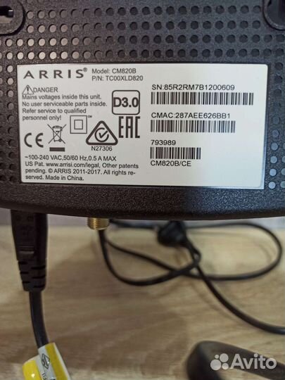Кабельный модем arris см820в