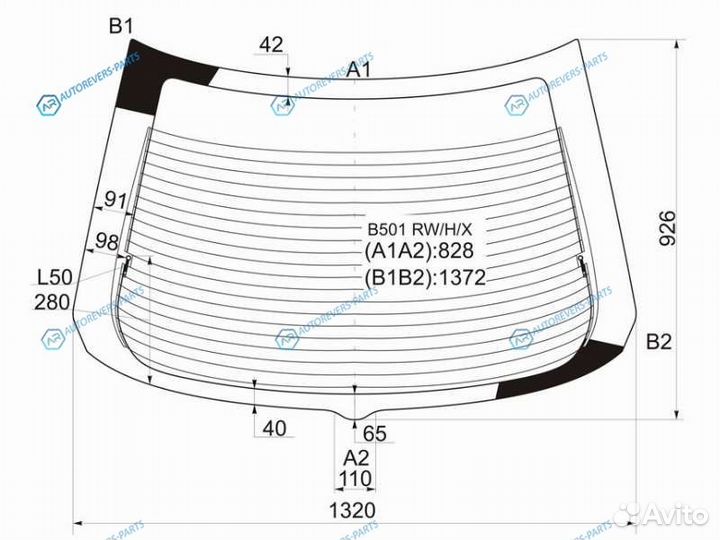 B501 rwhx Стекло заднее с обогревом mazda familia