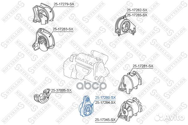 25-17280-SX подушка двигателя передняя левая\