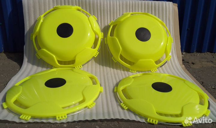 Колпак 4 шт колеса 17.5 радиус цвет Лимонный