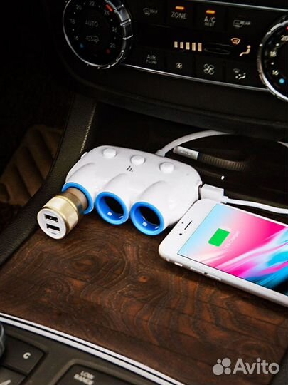 Автомобильное зарядное устройство hoco C1 Three in