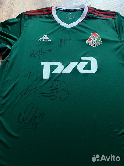 Футболка фк Локомотив с автографами игроков
