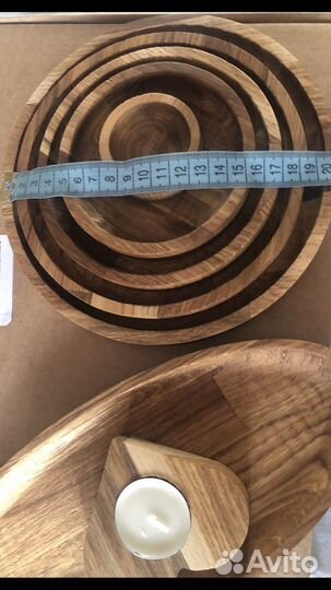 Набор посуды из цельного дуба