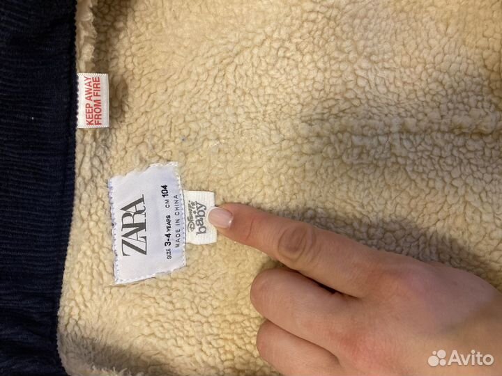 Куртка джинсовая zara 104 утепленная