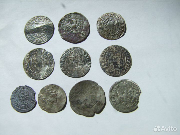 Монеты 16 - 18 вв. 10 шт. одним лотом