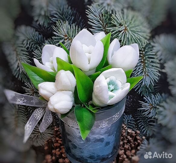 Мыло ручной работы. подснежники