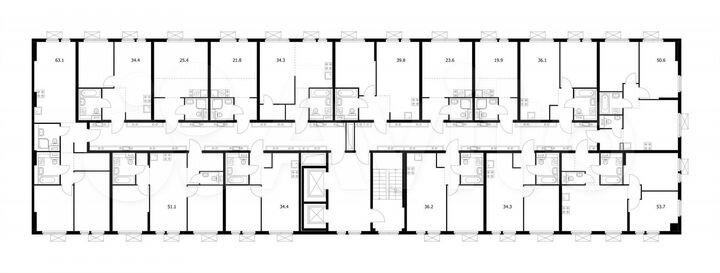 2-к. квартира, 50,6 м², 13/15 эт.