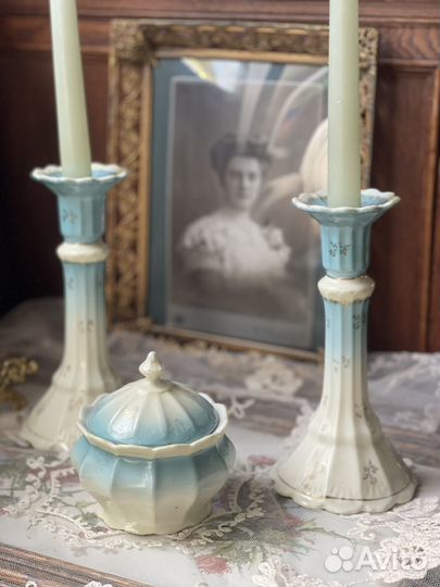 Набор с подсвечниками антиквариат