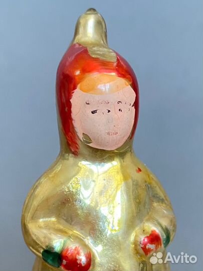 Игрушка стеклянная на прищепке винтаж СССР