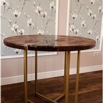 Обеденный стол из карагача и эпоксидной смолы, Белорецк