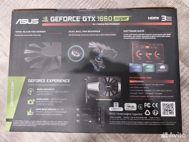 Видеокарта Asus GeForce GTX 1660 Super