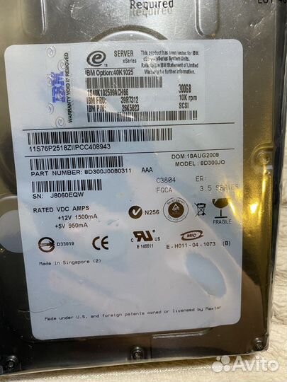 Жесткий диск IBM 300GB 39R7312