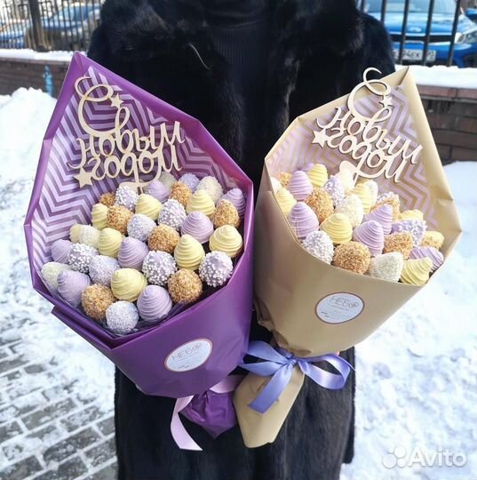 Съедобные букеты из клубники